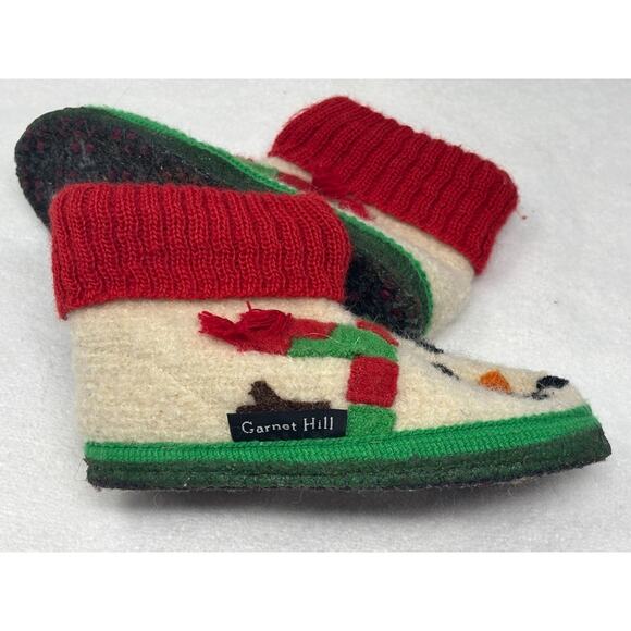 Garnet Hill Snowman Slippers Boiled Wool Poland Toddler Size 06 Winter Christmas - Picture 6 of 7